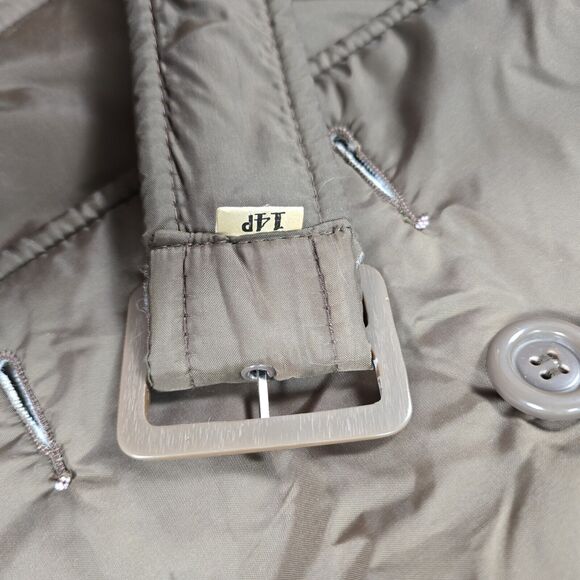 Vintage Bromleigh 14 Brown/bronze Trench Long Coat Jacket Belted Lightweight‎ - Picture 9 of 16